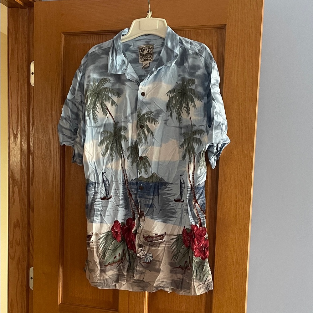 Vintage Steve & Barry's Blue Tropical Print Shirt